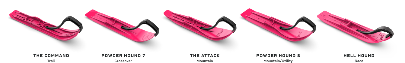 Hot Pink Aftermarket Snowmobile Skis